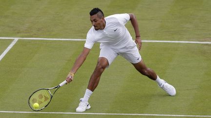 Nick Kyrgios a assuré le spectacle lors de son premier tour à Wimbledon. (ADRIAN DENNIS / AFP)