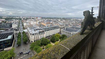 Une vue depuis les parties hautes de la cathédrale de Reims. (MURIELLE GIORDAN / RADIOFRANCE)