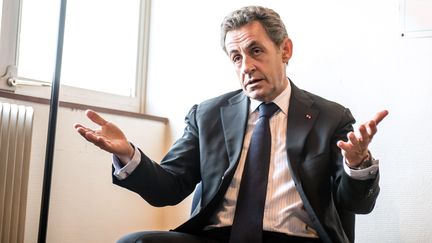 Le pr&eacute;sident de l'UMP, Nicolas Sarkozy,&nbsp;lors d'un d&eacute;placement le 29 janvier 2015 &agrave; Tourcoing (Nord). (PHILIPPE HUGUEN / AFP)