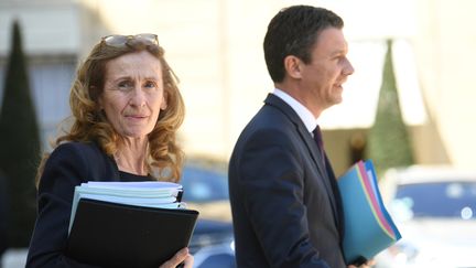 La garde des Sceaux, Nicole Belloubet, sort du Conseil des ministres à l'Elysée, le 20 avril 2018.&nbsp; (ERIC FEFERBERG / AFP)