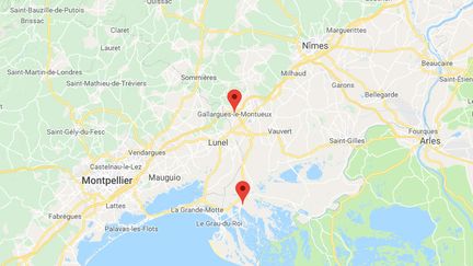 En fuite après avoir créé un accident, un homme est&nbsp;mort en tentant de forcer un barrage de la gendarmerie près de Nîmes. (CAPTURE ECRAN/GOOGLE MAPS)