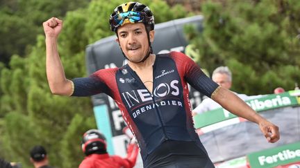 Richard Carapaz lors de sa victoire sur la 12e étape du Tour d'Espagne, le 1er septembre. (DAVID STOCKMAN / BELGA MAG)