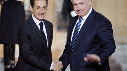 Nicolas Sarkozy et Benjamin Netanyahu à l'Elysée le 11 novembre 2009 (AFP/ERIC FEFERBERG)