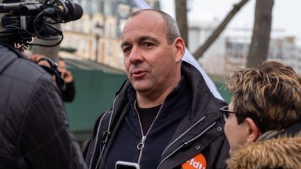 Le secrétaire général de la CFDT Laurent Berger, à Paris, le 15 mars 2023. (VIRGINIE MERLE / HANS LUCAS / AFP)