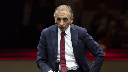 Eric Zemmour participe à un débat à Paris, le 30 septembre 2023. (SERGE TENANI / HANS LUCAS / AFP)