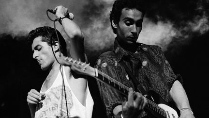 Carte de Séjour, le groupe lyonnais emmené par rachid Taha, en 1987 à Fourvière. (JEAN-PAUL BAJARD)