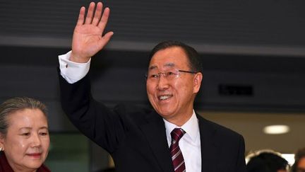 Ban Ki-moon, dont le mandat à la tête de l'ONU s'est achevé le 31 décembre, arrive à Séoul, le 12 janvier 2017.  (JUNG Yeon-Je / AFP)