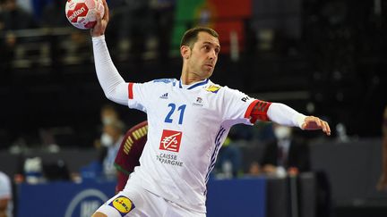 Michaël Guigou a passé la barre des 1000 buts en équipe de France, mardi 27 avril. (SYLVAIN THOMAS / AFP)