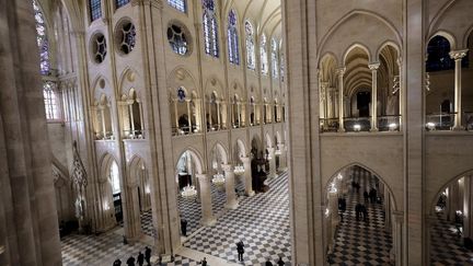 L'intérieur de la cathédrale Notre-Dame, le 29 novembre 2024, cinq ans après l'incendie de 2019.