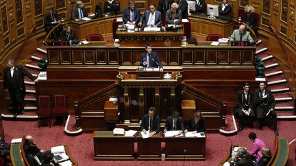 L'h&eacute;micycle du S&eacute;nat, au Palais du Luxembourg &agrave; Paris, le 9 avril 2014. (FRANCOIS GUILLOT / AFP)