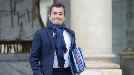 Le ministre de l'Action publique, Gérald Darmanin, quitte l'Elysée, à Paris, le 6 février 2019. (LUDOVIC MARIN / AFP)