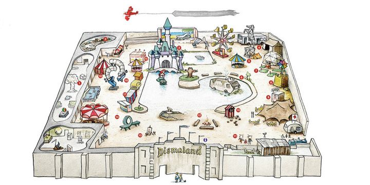 Dismaland : le plan des lieux.
 (Dismaland)