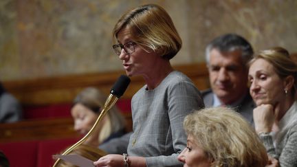 La députée Les Constructifs&nbsp;Agnès Firmin Le Bodo à l'Assemblée nationale en avril 2019. (CHRISTOPHE ARCHAMBAULT / AFP)