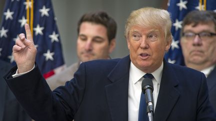 Donald Trump, le 21 mars 2016 lors d'une conférence de presse à Washington (Etats-Unis). (RON SACHS / DPA / AFP)