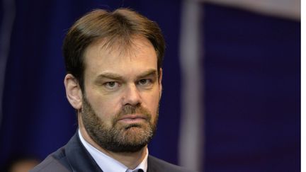 Bruno Martini, l'ancien gardien de l'équipe de France et ancien président de la Ligue de handball, en 2014. (ISA HARSIN / SIPA)