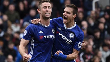 Gary Cahill (à gauche) a inscrit le but de la victoire de Chelsea à Stoke (1-2). (OLI SCARFF / AFP)