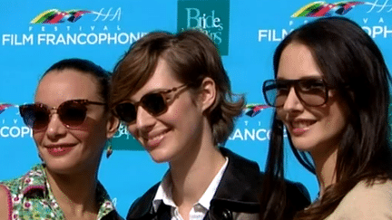 Les actrices présentes lors de cette 2e édition du Festival du Film Francophone de Brides-Les-Bains (de gàd) : Loubna Abidar, Louise Bourguoin et Frédérique Bel
