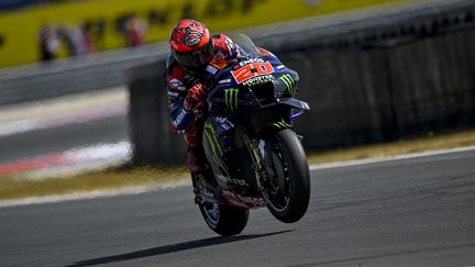 Le pilote français Fabio Quartararo lors des essais du Grand Prix des Pays-Bas de MotoGP, le 23 juin 2023 (GIGI SOLDANO / AFP)