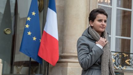 La ministre de l'Education nationale Najat Vallaud-Belkacem, le 9 mars 2016 à l'Elysée à Paris. (YANN KORBI / CITIZENSIDE / AFP)