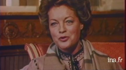 Romy Schneider en 1982 lors de la promotion de "La Passante du Sans-Souci". (INA)