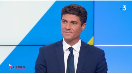 Aurélien Pradié. 13 septembre 2020 (CAPTURE D'ECRAN "DIMANCHE EN POLITIQUE" / FRANCE 3)