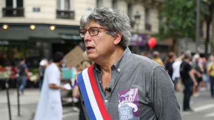 Éric Coquerel, lors d'une manifestation contre la politique d'Emmanuel Macron, le 26 mai 2018. (ZAKARIA ABDELKAFI / AFP)