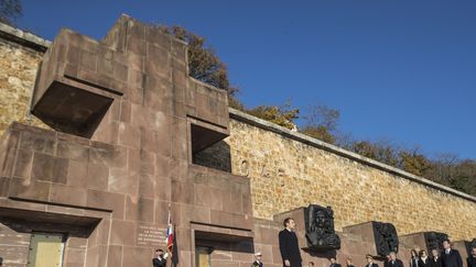 Le Mont-Valérien (Hauts-de-Seine), le 11 novembre 2021. (CHRISTOPHE PETIT TESSON / POOL / AFP)