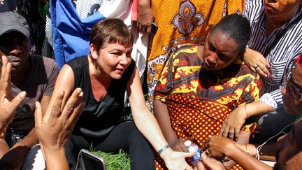 Annick Girardin, la ministre des Outre-Mer, à Mayotte le 12 mars. (ORNELLA LAMBERTI / AFP)