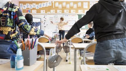 In a classroom in Poitiers (Vienna), April 11, 2024. (JEAN-FRANCOIS FORT / HANS LUCAS / AFP)