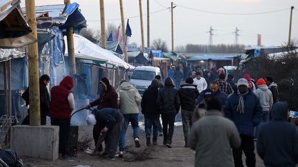 La "jungle de Calais" (Nord), le 23 février 2016.&nbsp; (MAXPPP)