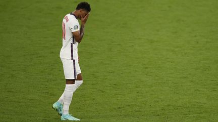 L'attaquant Marcus Rashford lors de la finale de l'Euro, perdue par l'Angleterre face à l'Italie, dimanche 11 juillet. (JOHN SIBLEY / AFP)