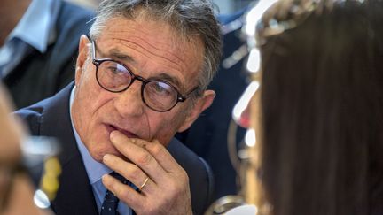 Guy Novès,&nbsp;au&nbsp;conseil de prud'hommes, à Toulouse, le 14 février 2019. (ERIC CABANIS / AFP)