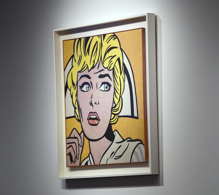 "Nurse" de Roy Lichtenstein, autre vente record des enchères de New York. 
 (TIMOTHY A. CLARY / AFP)