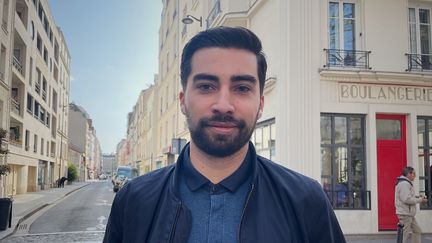 Wilson, 24 ans, coordinateur de "Génération Nation" Ile-de-France, le mouvement de jeunesse du Rassemblement National. (MANON MELLA / FRANCEINFO)