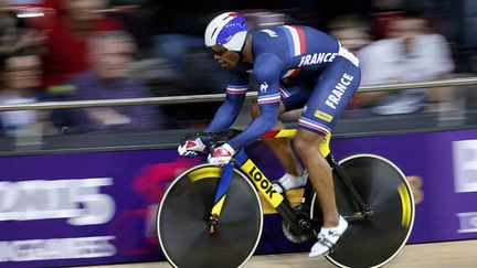 &nbsp; (Grégory Baugé, champion du monde de vitesse, la cours la plus prestigieuse du cyclisme sur piste © Reuters-Charles Platiau)