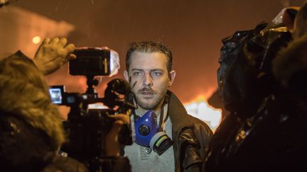 Thibault Capelle, secrétaire local de FO à la maison d'arrêt de Fleury-Mérogis (Essonne), lors de la deuxième semaine de mobilisation des surveillants pénitentiaires. (MAXPPP)