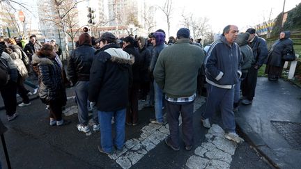 &nbsp; (Lors de l'incendie du camp, le 12 février 2014 © MaxPPP)