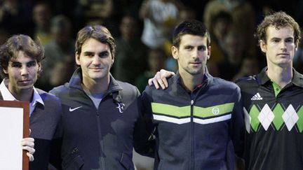 De gauche à droite: Rafael Nadal, Roger Federer, Novak Djokovic et Andy Murray