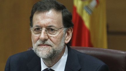 Le Premier ministre espagnol, Mariano Rajoy, devant le S&eacute;nat &agrave; Madrid (Espagne), le 5 juin 2012. (ANDREA COMAS / REUTERS)