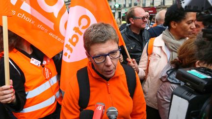 Mylène Jacquot lors d'une manifestation à Paris. (MICHEL STOUPAK / NURPHOTO)