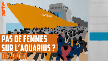 "Où sont les femmes ?"&nbsp;C’est la question que pose l’auteur d’un billet sur le site d’extrême droite&nbsp;La Gauche m’a Tuer&nbsp;à propos de l’Aquarius. (ARTE/LIBÉRATION/2P2L)