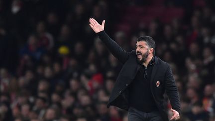 Gennaro Gattuso, toujours très actif sur le banc de l'AC Milan (BEN STANSALL / AFP)