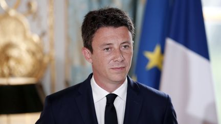 Le porte-parole du gouvernement Benjamin Griveaux à l'Elysée, pendant un séminaire gouvernemental, le 3 janvier 2018. (BENOIT TESSIER / AFP)