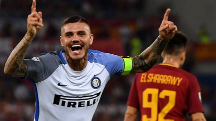 Mauro Icardi a porté l'Inter face à la Roma (ALBERTO PIZZOLI / AFP)