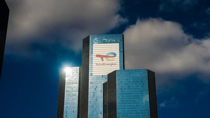 The TotalEnergies buildings in Courbevoie, in Hauts-de-Seine, February 26, 2023. (AMAURY CORNU / HANS LUCAS / AFP)