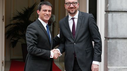 &nbsp; (Manuel Valls et Charles Michel, son homologue belge © MaxPPP)