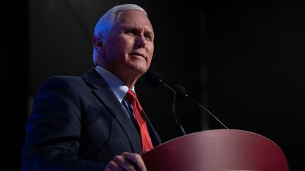 Mike Pence, le 31 mai 2023 à Chapel Hill (Etats-Unis). (ALLISON JOYCE / AFP)