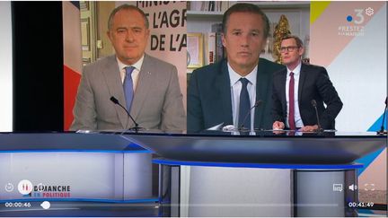 Didier Guillaume et Nicolas Dupont-Aignan
12 avril 2020 (CAPTURE D'ECRAN "DIMANCHE EN POLITIQUE" / FRANCE 3)