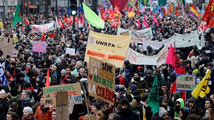 La manifestation parisienne du 5 décembre 2019 contre la réforme des retraites. (THOMAS SAMSON / AFP)