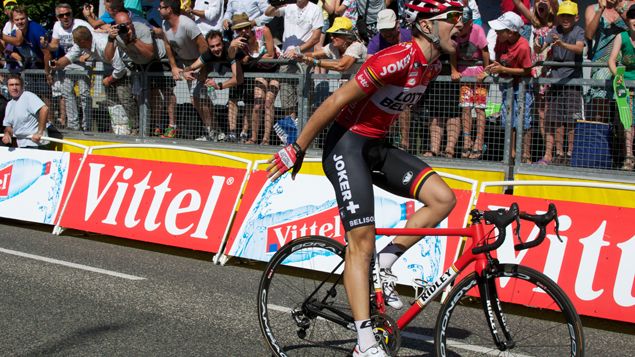 &nbsp; (Tony Gallopin crie sa rage à l'arrivée de la 11e étape © RF/BS)